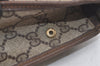 Authentic GUCCI Vintage Clutch Hand Bag Purse GG PVC Leather Brown 5122K