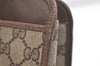 Authentic GUCCI Vintage Clutch Hand Bag Purse GG PVC Leather Brown 5122K
