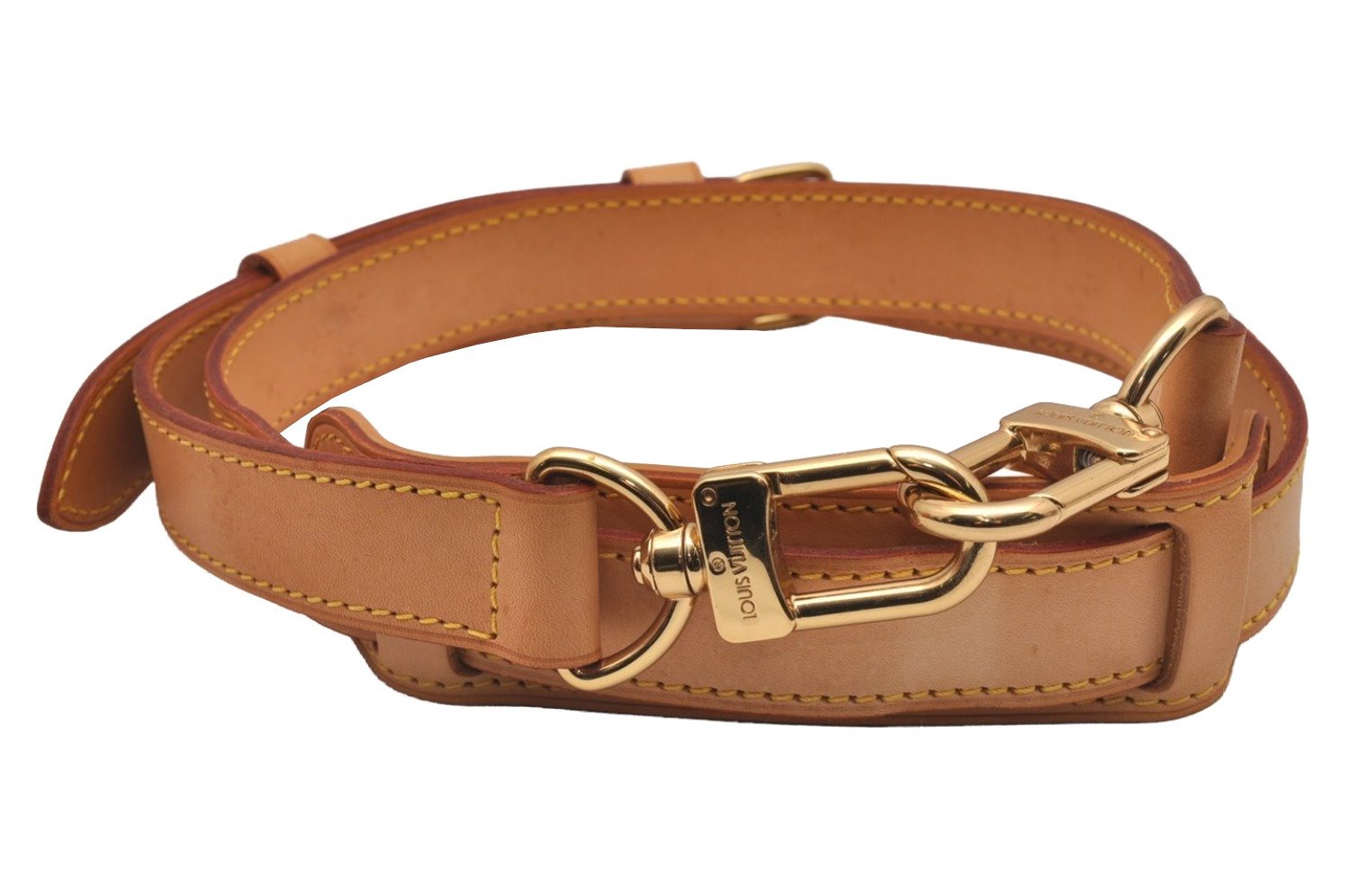 Authentic Louis Vuitton Leather Shoulder Strap Beige 35.4-42.5