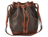 Authentic CELINE Macadam Blason Shoulder Drawstring Bag PVC Leather Brown 5123K