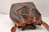 Authentic CELINE Macadam Blason Shoulder Drawstring Bag PVC Leather Brown 5123K
