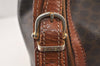Authentic CELINE Macadam Blason Shoulder Drawstring Bag PVC Leather Brown 5123K