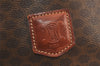 Authentic CELINE Macadam Blason Shoulder Drawstring Bag PVC Leather Brown 5123K