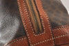 Authentic CELINE Macadam Blason Shoulder Drawstring Bag PVC Leather Brown 5123K