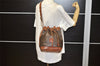 Authentic CELINE Macadam Blason Shoulder Drawstring Bag PVC Leather Brown 5123K