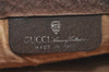 Authentic GUCCI Web Sherry Line Clutch Hand Bag Purse GG PVC Leather Brown 5124I