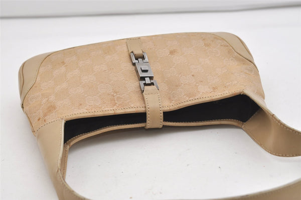 Auth GUCCI Jackie Shoulder Hand Bag GG Canvas Leather 0013735 Beige Junk 5126J