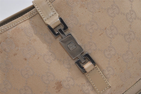 Auth GUCCI Jackie Shoulder Hand Bag GG Canvas Leather 0013735 Beige Junk 5126J