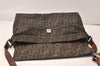 Authentic FENDI Zucca Vintage Shoulder Bag Purse Nylon Leather Brown 5126K