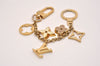 Authentic Louis Vuitton Fleur de Monogram Bag Charm Gold M65111 LV 5127J