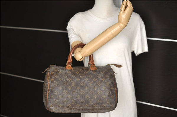 Authentic Louis Vuitton Monogram Speedy 30 Hand Boston Bag Old Model LV 5128I