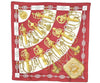 Authentic HERMES Carre 90 Scarf "Cliquetis" Silk Bordeaux Red 5128J