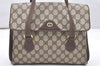 Authentic GUCCI Vintage Hand Bag Purse GG PVC Leather Brown Junk 5128K