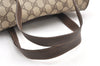 Authentic GUCCI Vintage Hand Bag Purse GG PVC Leather Brown Junk 5128K