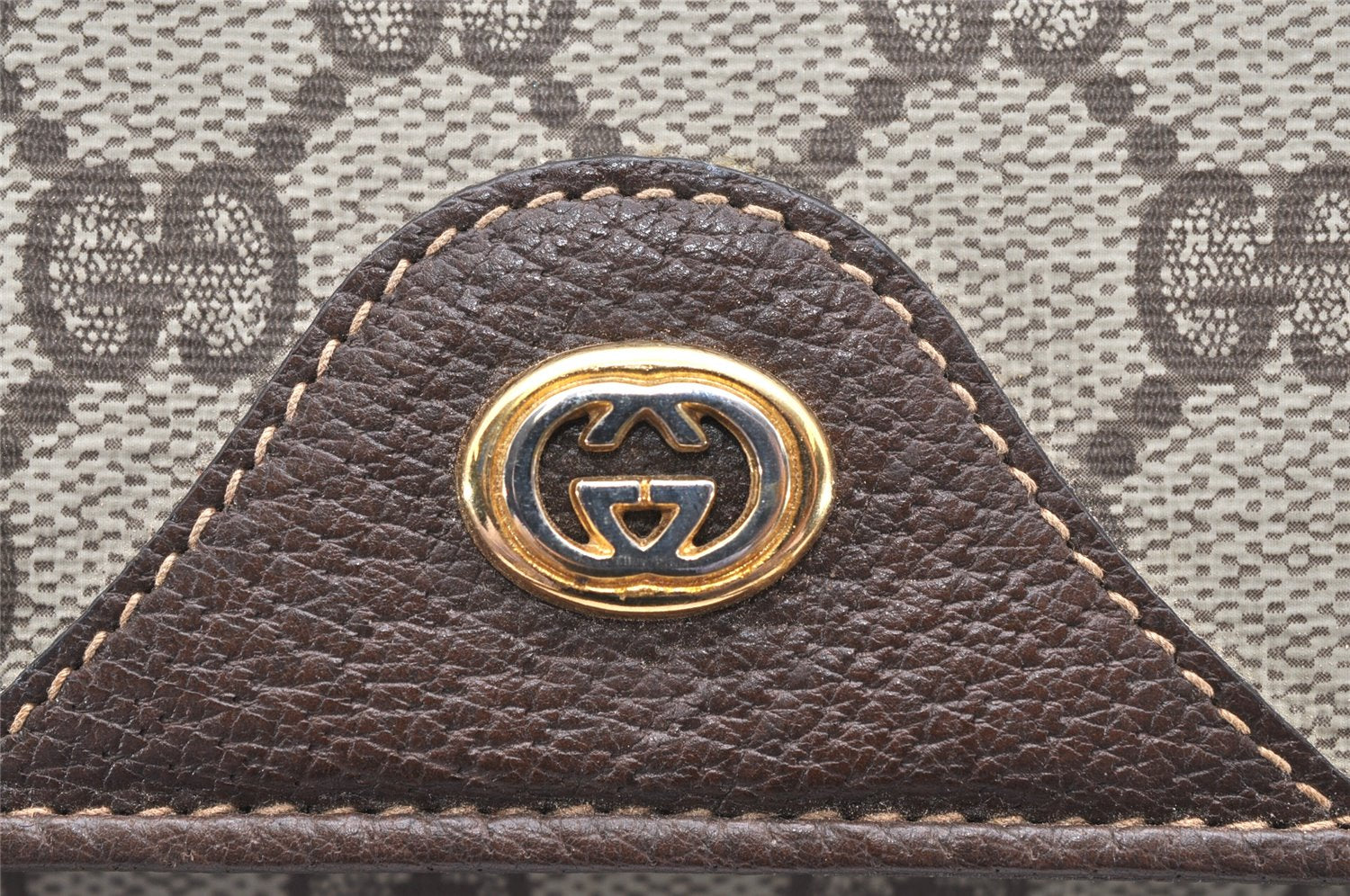Authentic GUCCI Vintage Hand Bag Purse GG PVC Leather Brown Junk 5128K
