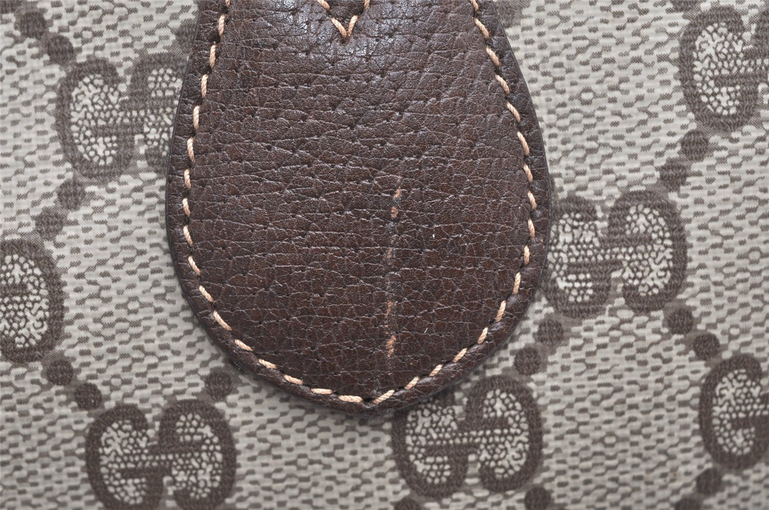 Authentic GUCCI Vintage Hand Bag Purse GG PVC Leather Brown Junk 5128K