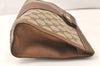 Authentic GUCCI Web Sherry Line Clutch Hand Bag GG PVC Leather Brown Junk 5129K