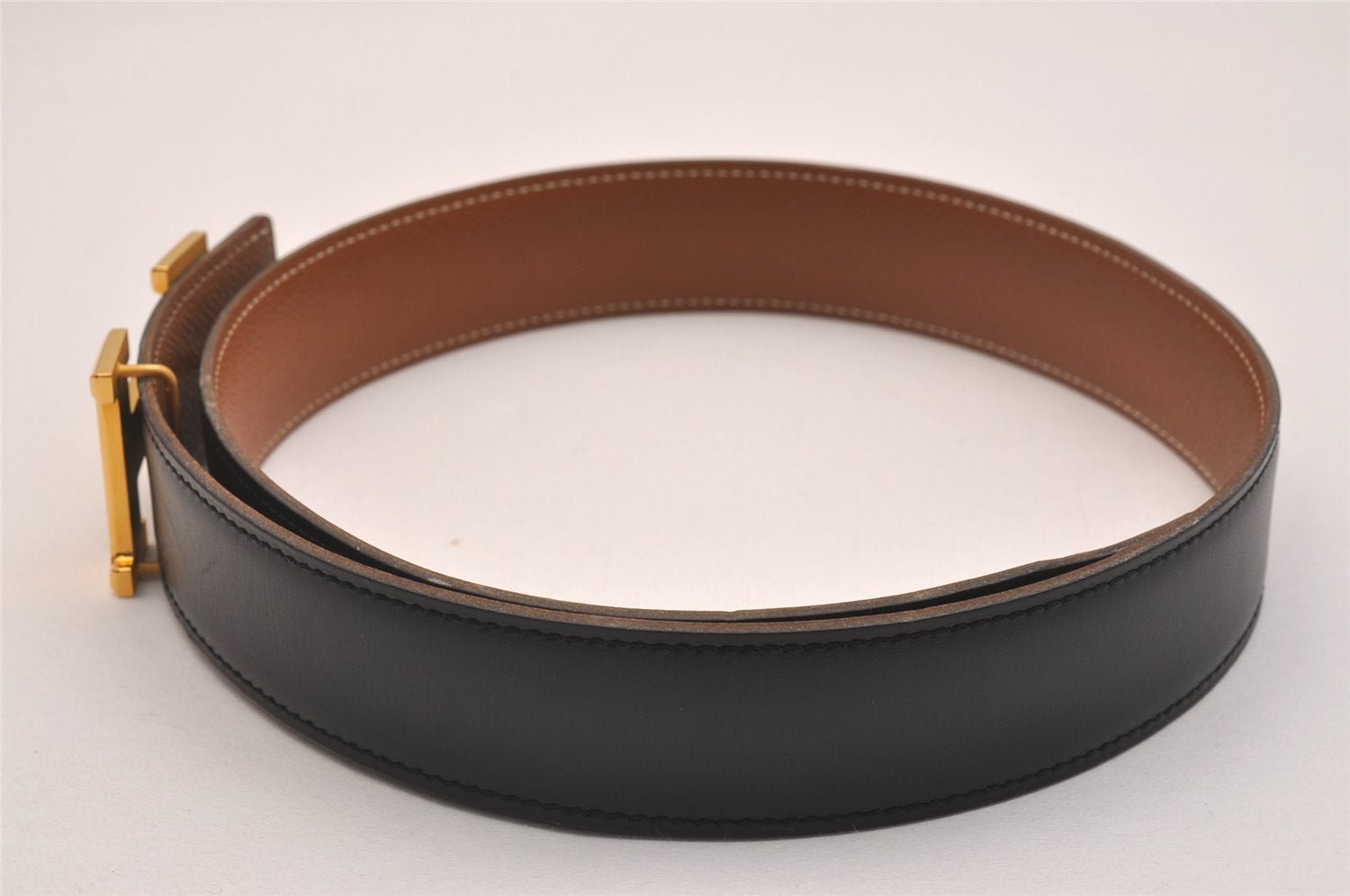 Authentic HERMES Constance Leather Belt Size 65cm 25.6