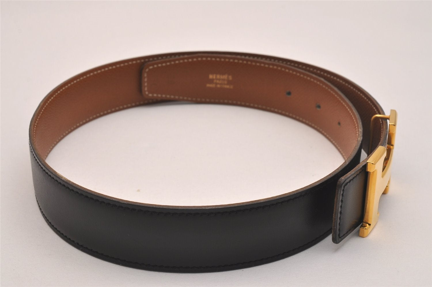 Authentic HERMES Constance Leather Belt Size 65cm 25.6