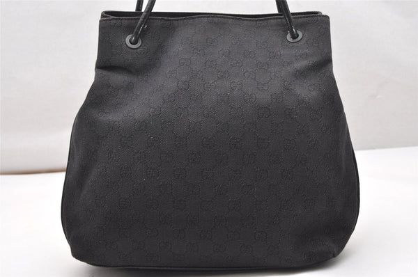 Authentic GUCCI Vintage Shoulder Tote Bag GG Canvas Leather 101341 Black 5130K