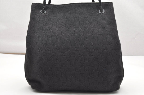 Authentic GUCCI Vintage Shoulder Tote Bag GG Canvas Leather 101341 Black 5130K