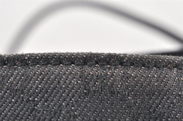 Authentic GUCCI Vintage Shoulder Tote Bag GG Canvas Leather 101341 Black 5130K
