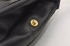 Authentic CELINE Vintage Clutch Hand Bag Purse Leather Black 5131J