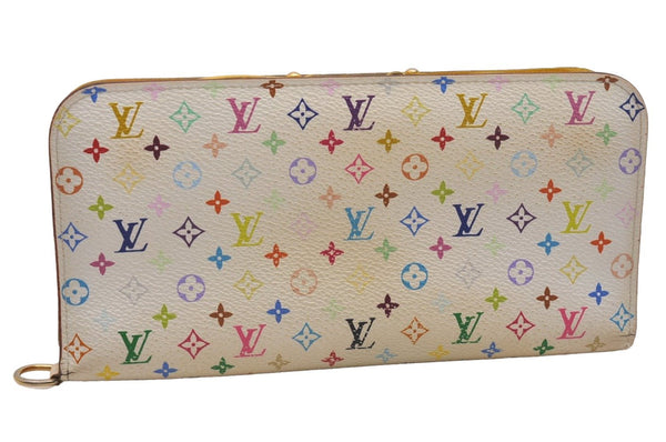 Auth Louis Vuitton Monogram Multicolor Portefeuille Insolite Wallet White 5132J