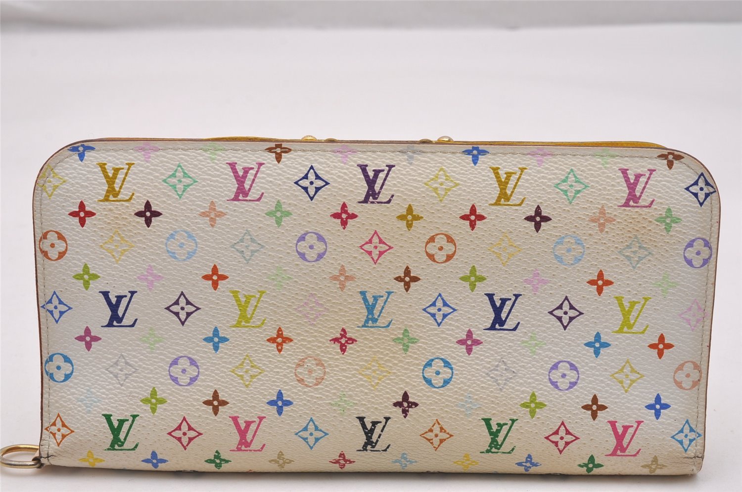 Auth Louis Vuitton Monogram Multicolor Portefeuille Insolite Wallet White 5132J