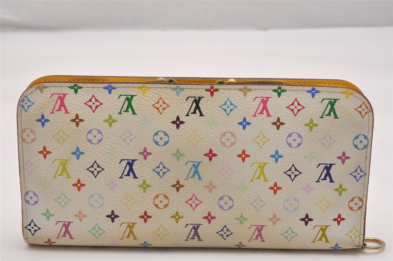 Auth Louis Vuitton Monogram Multicolor Portefeuille Insolite Wallet White 5132J