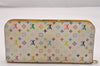 Auth Louis Vuitton Monogram Multicolor Portefeuille Insolite Wallet White 5132J