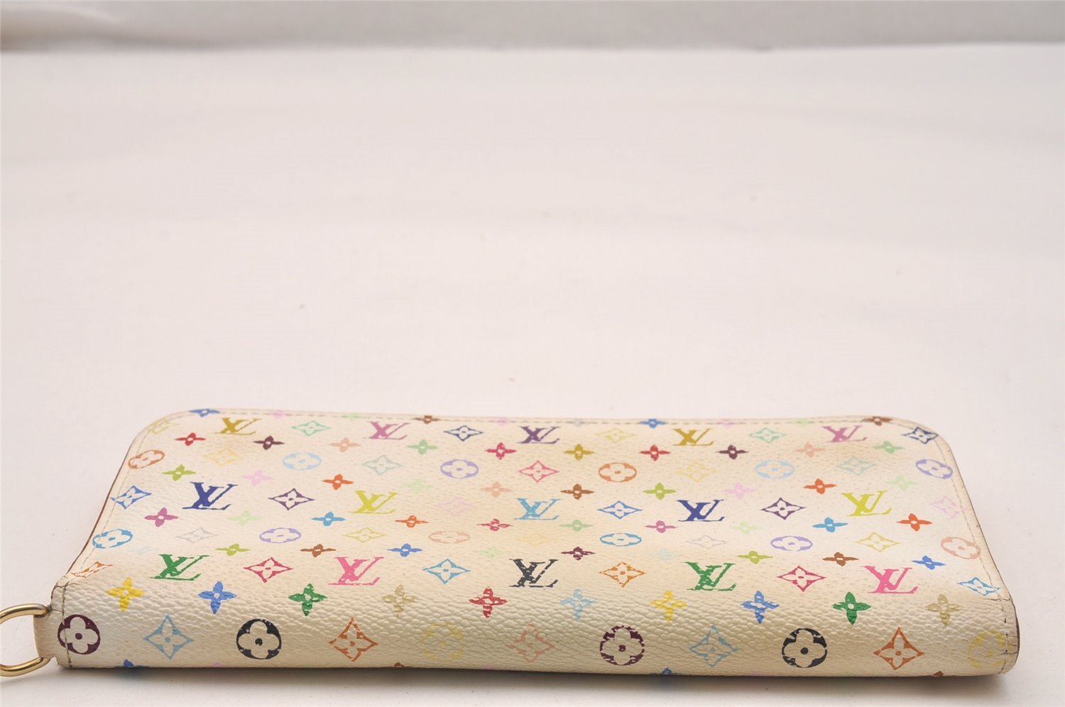 Auth Louis Vuitton Monogram Multicolor Portefeuille Insolite Wallet White 5132J