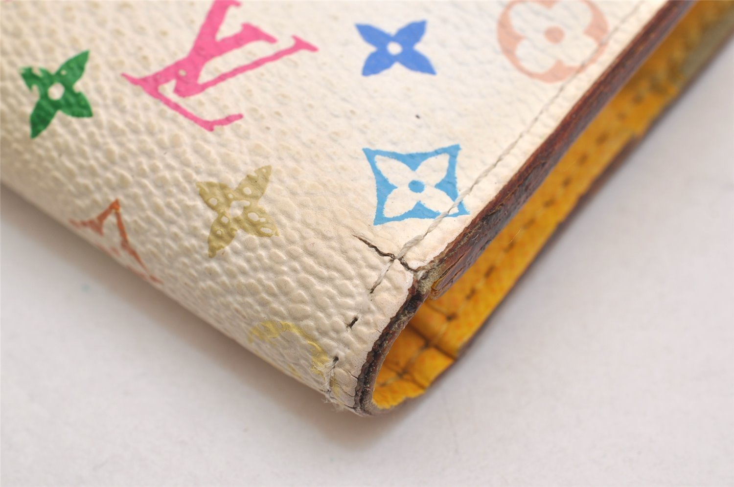 Auth Louis Vuitton Monogram Multicolor Portefeuille Insolite Wallet White 5132J