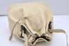 Authentic GUCCI Vintage Shoulder Drawstring Bag Leather Cream White Junk 5132K