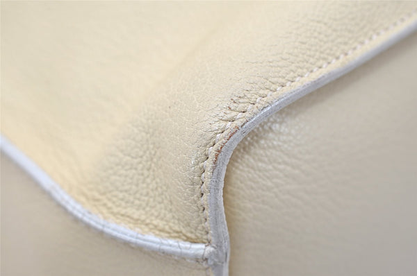 Authentic GUCCI Vintage Shoulder Drawstring Bag Leather Cream White Junk 5132K