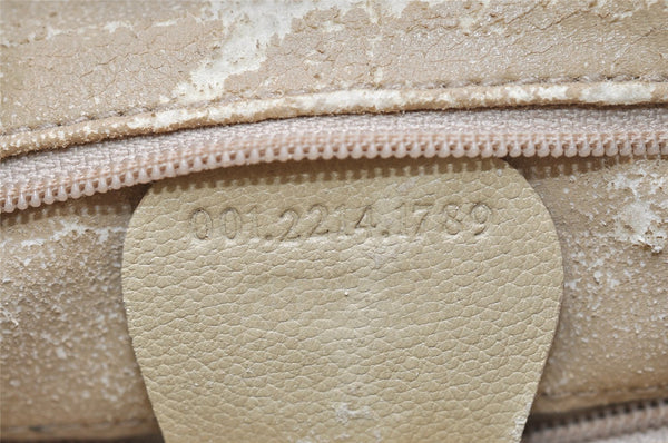 Authentic GUCCI Vintage Shoulder Drawstring Bag Leather Cream White Junk 5132K