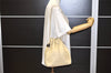 Authentic GUCCI Vintage Shoulder Drawstring Bag Leather Cream White Junk 5132K