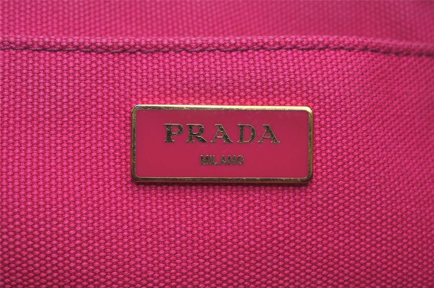 Authentic PRADA Canapa M Canvas 2Way Shoulder Crossbody Tote Hand Bag Pink 5133I