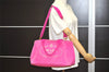 Authentic PRADA Canapa M Canvas 2Way Shoulder Crossbody Tote Hand Bag Pink 5133I