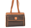 Authentic CELINE Macadam Blason Shoulder Tote Bag PVC Leather Brown 5133K