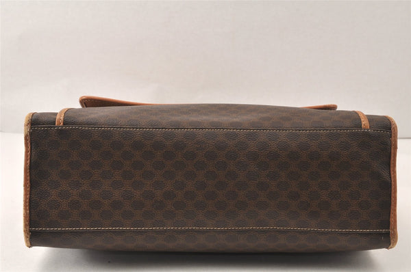 Authentic CELINE Macadam Blason Shoulder Tote Bag PVC Leather Brown 5133K