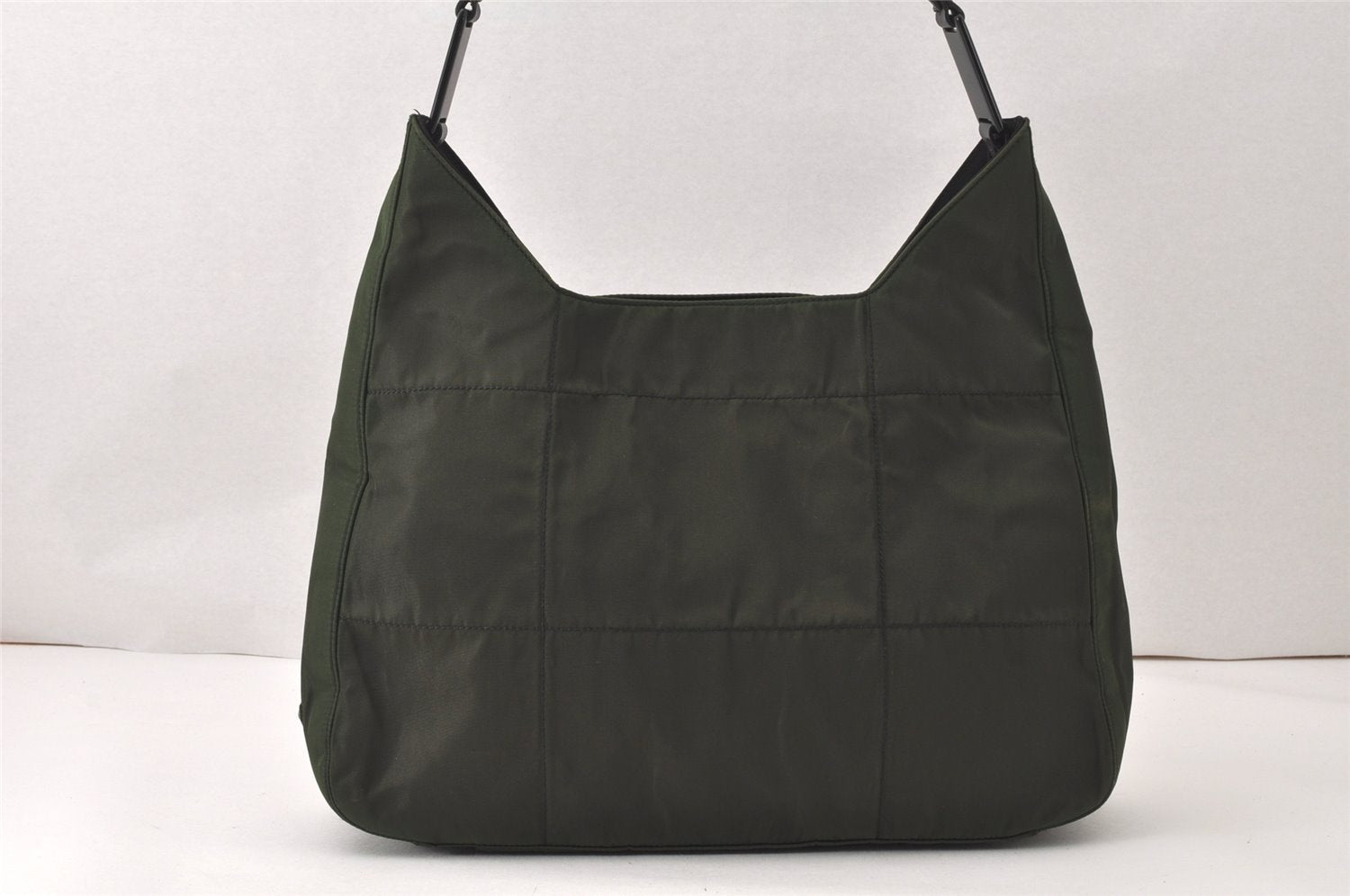 Authentic PRADA Nylon Tessuto Leather Shoulder Bag Green 5134K