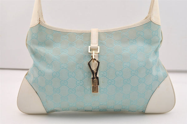 Authentic GUCCI Kandinsky Shoulder Bag GG Canvas Leather 0014057 Blue 5135J