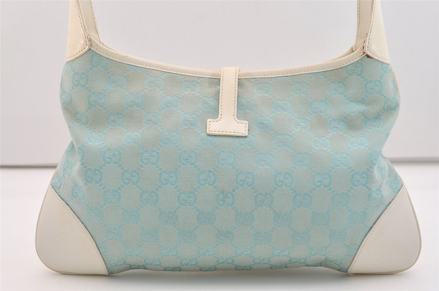 Authentic GUCCI Kandinsky Shoulder Bag GG Canvas Leather 0014057 Blue 5135J