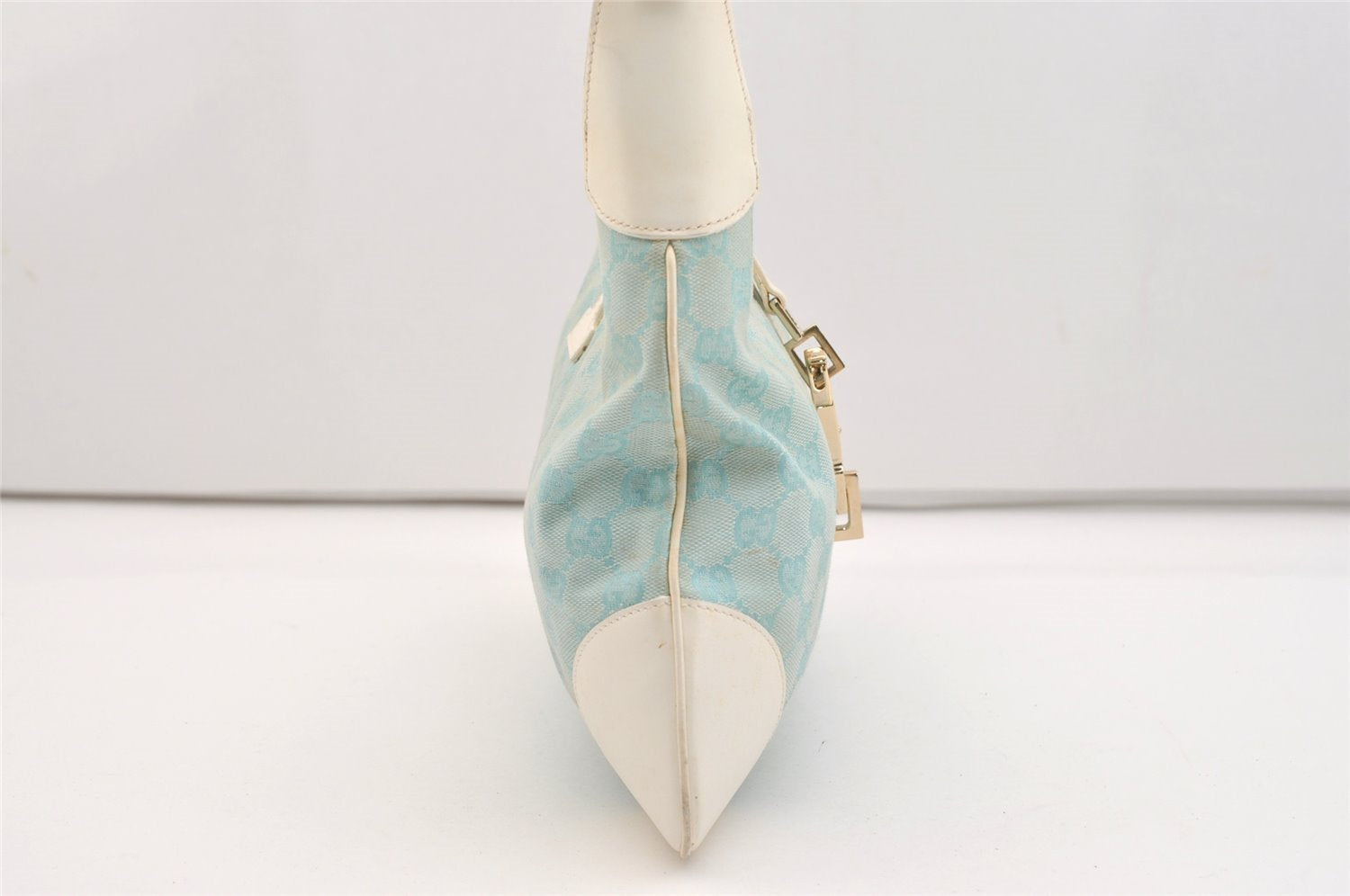 Authentic GUCCI Kandinsky Shoulder Bag GG Canvas Leather 0014057 Blue 5135J