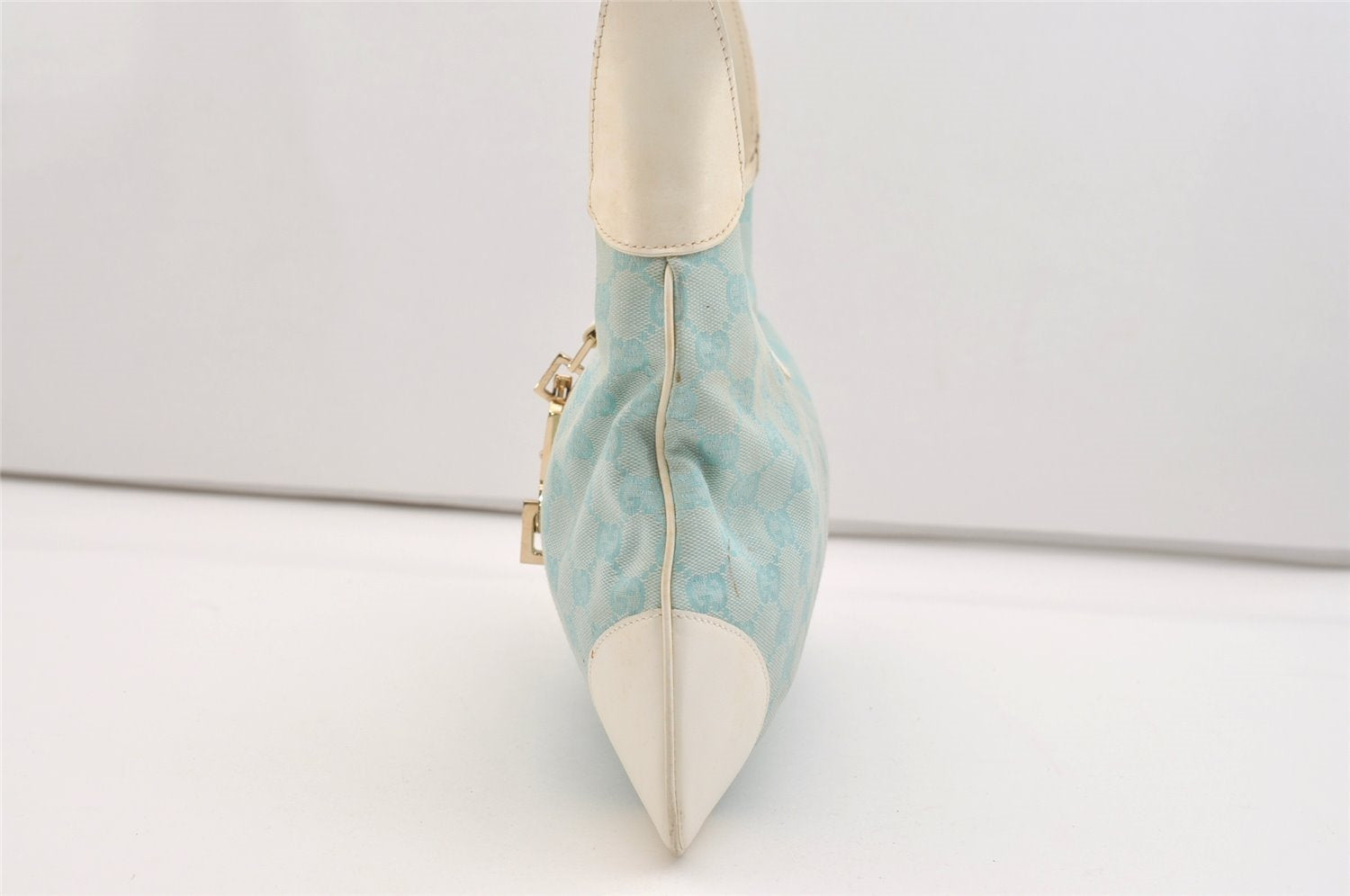 Authentic GUCCI Kandinsky Shoulder Bag GG Canvas Leather 0014057 Blue 5135J