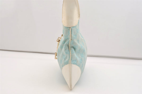 Authentic GUCCI Kandinsky Shoulder Bag GG Canvas Leather 0014057 Blue 5135J