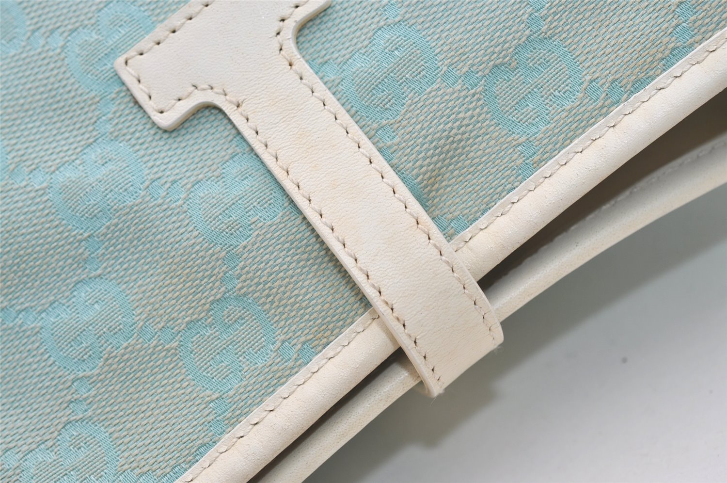 Authentic GUCCI Kandinsky Shoulder Bag GG Canvas Leather 0014057 Blue 5135J