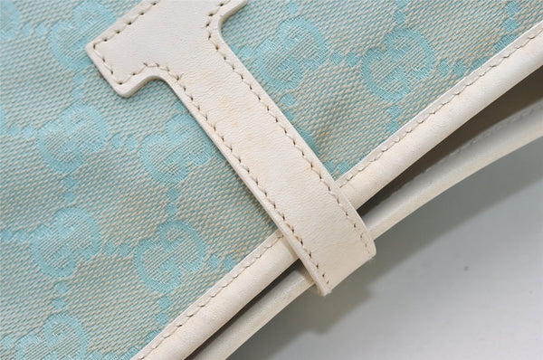 Authentic GUCCI Kandinsky Shoulder Bag GG Canvas Leather 0014057 Blue 5135J