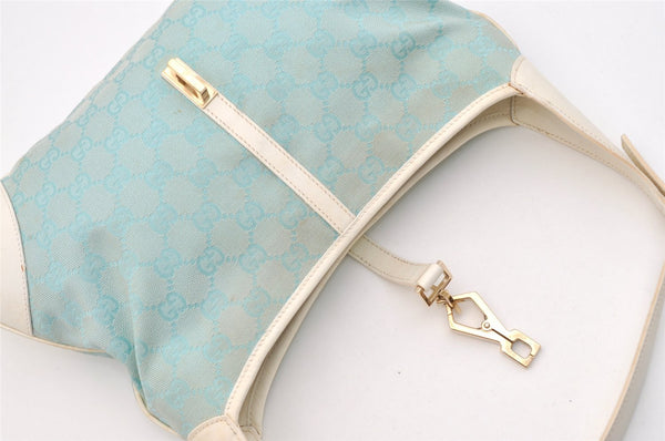 Authentic GUCCI Kandinsky Shoulder Bag GG Canvas Leather 0014057 Blue 5135J